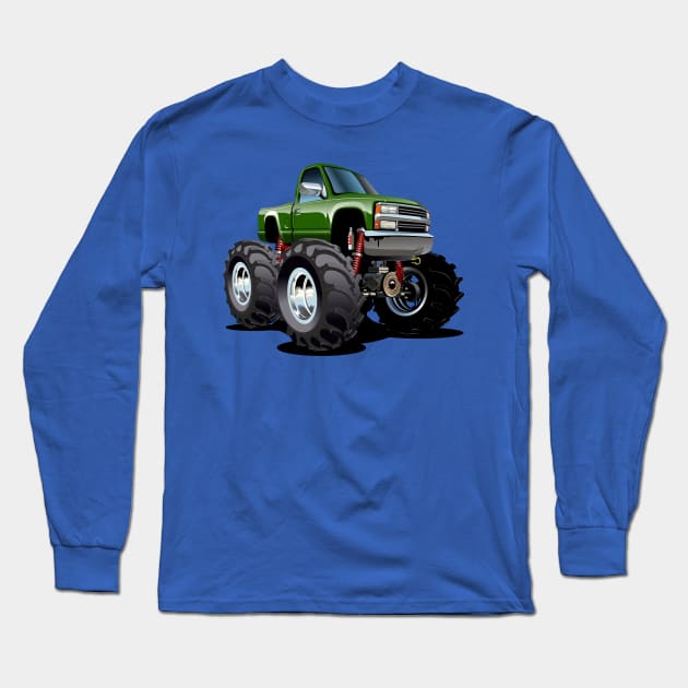 Cartoon monster truck Long Sleeve T-Shirt by Mechanik